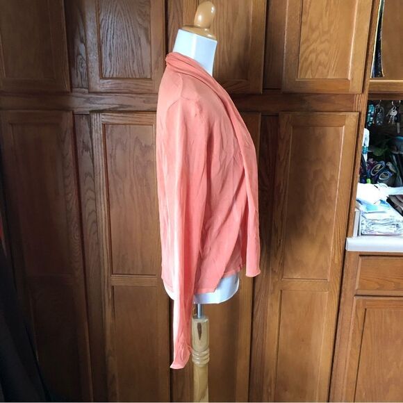 NWT Ann Klein Orange Open Semi-Sheer Cardigan Sweater - M - Picture 6 of 10